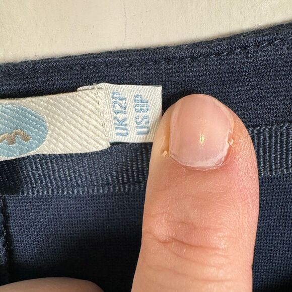 Boden Sheath Dress Size 8P Petite Navy Blue Cotton Cap Sleeve‎ V Neck Pockets - Picture 4 of 7